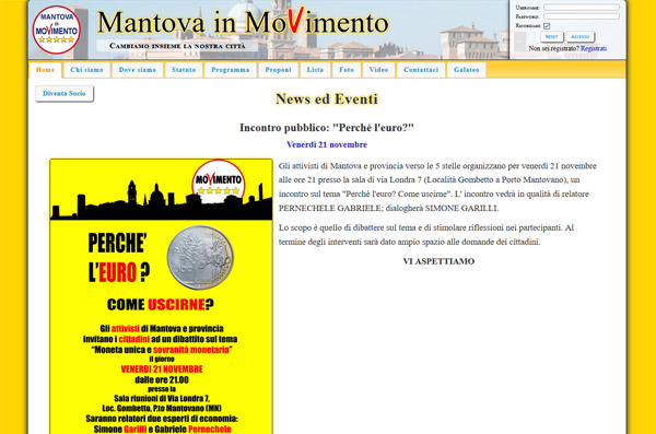 Screenshot Sito Web Mantova In Movimento